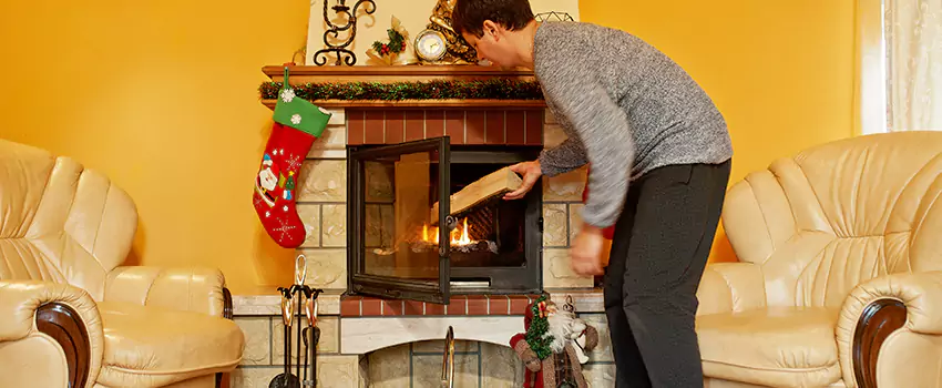 Rusted Metal Fireplace Restoration in Conroe, Texas